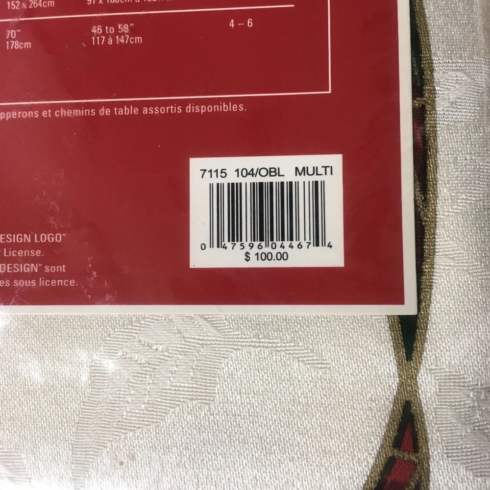 old stock (brand new in pkg) Lenox 60x104